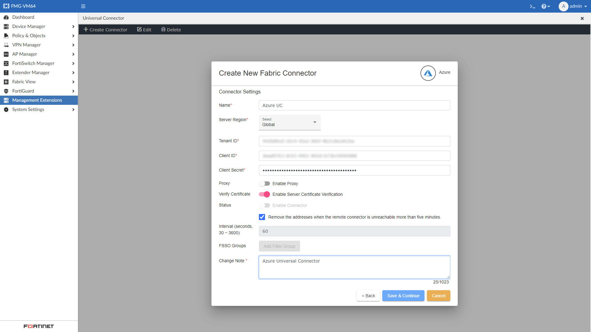 Azure Connector (Universal Connector) directly communicate with AZURE to resolve and update